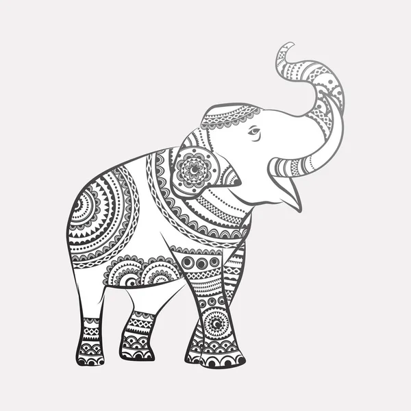 Póster Con Elefante Estampado Con Tronco Ascendente — Archivo Imágenes Vectoriales