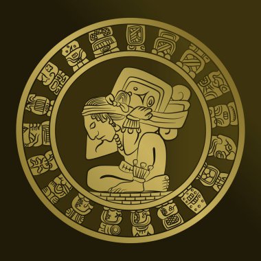sikke vektör Maya takvim resmi. Meksika kültürü, Az