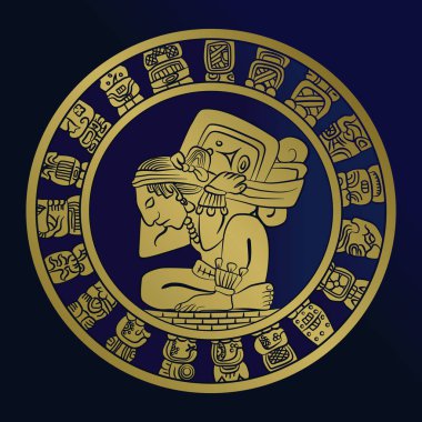 sikke vektör Maya takvim resmi. Meksika kültürü, Az