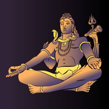 Koyu renklerde Maha Shivaratri posteri