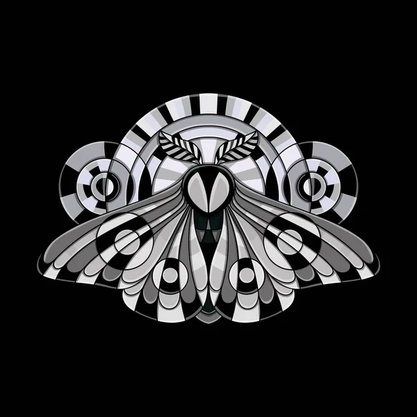 Poster Moth Insect Black White — Stock vektor