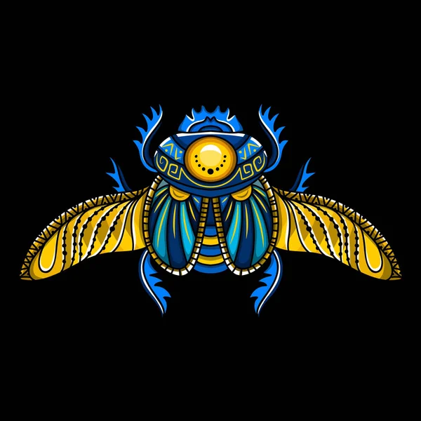 Egyptiska Scarab symbol för Farao, gudar ra, sön. Mytologi t-Shi — Stock vektor