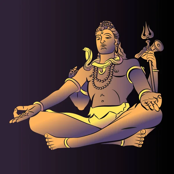 Cartel Maha Shivaratri Color Oscuro — Vector de stock