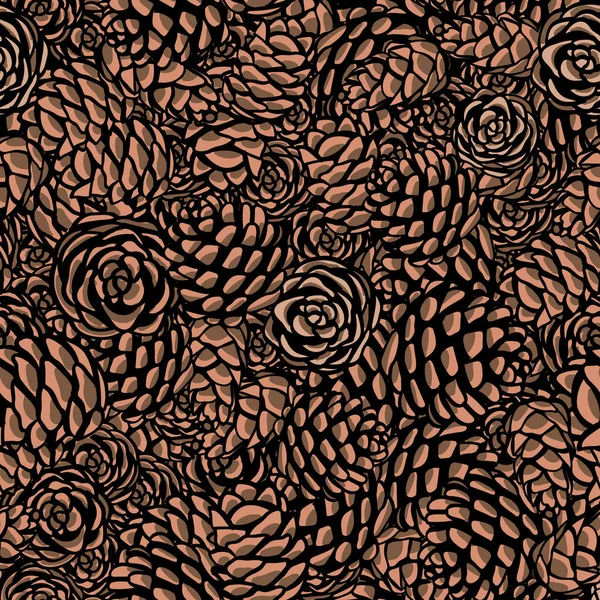 Seamless pattern with pine cones. Realistic look. Vintage backgr Vector Graphics