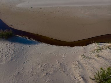denize akan nehri üzerinde üstten görünüm