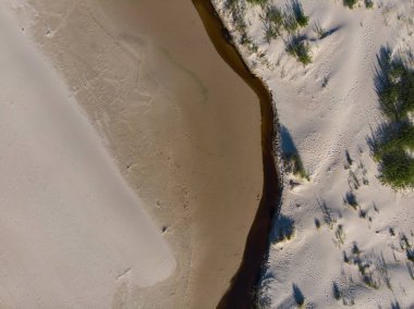 denize akan nehri üzerinde üstten görünüm