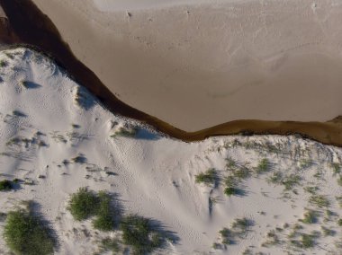 denize akan nehri üzerinde üstten görünüm