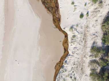 denize akan nehri üzerinde üstten görünüm