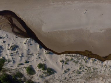 denize akan nehri üzerinde üstten görünüm