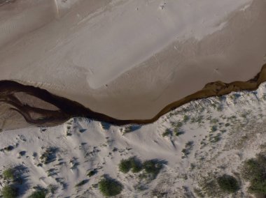 denize akan nehri üzerinde üstten görünüm