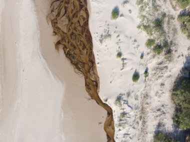 denize akan nehri üzerinde üstten görünüm