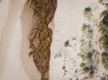 denize akan nehri üzerinde üstten görünüm