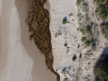 denize akan nehri üzerinde üstten görünüm