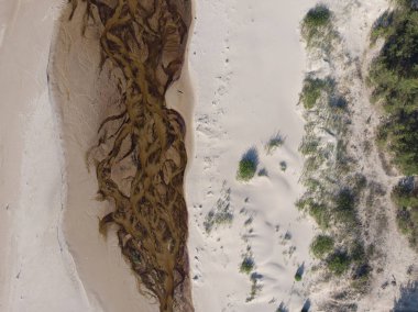 denize akan nehri üzerinde üstten görünüm