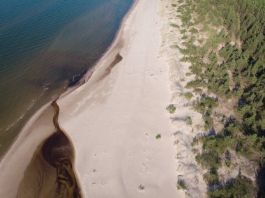 denize akan nehri üzerinde üstten görünüm