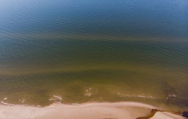 deniz ve kum coastlake için üstten görünüm