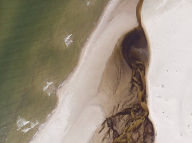 denize akan nehri üzerinde üstten görünüm