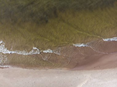 deniz ve kum coastlake için üstten görünüm