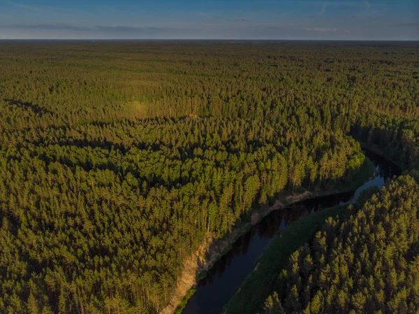 ormandaki sarma Nehri üzerinde üstten görünüm
