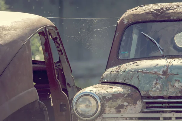 Coches Retro Oxidados Viejos Clásicos Gran Diseño Para Cualquier Propósito — Foto de Stock