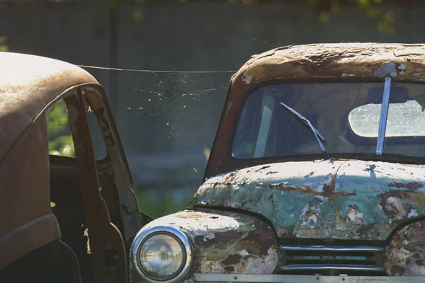 Coches Retro Oxidados Viejos Clásicos Gran Diseño Para Cualquier Propósito — Foto de Stock