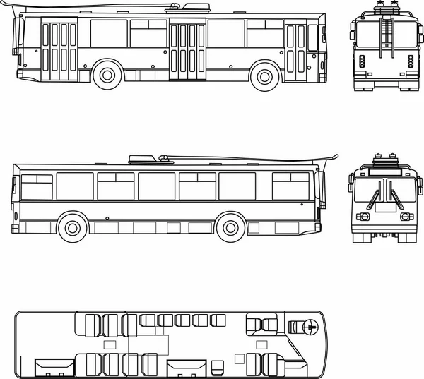 Regime Transporte Eléctrico Trolleybus Ziu 682 — Vetor de Stock