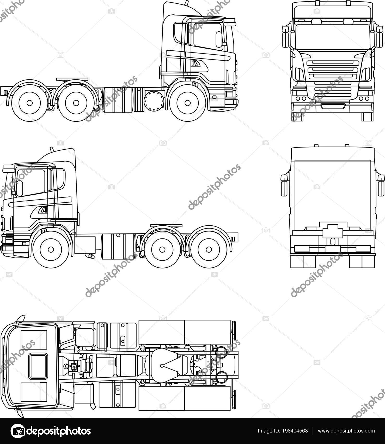 Linha Grossa De Desenho Animado Da Quinta De Caminhão De Trator Ilustração  do Vetor - Ilustração de linear, projeto: 170340564