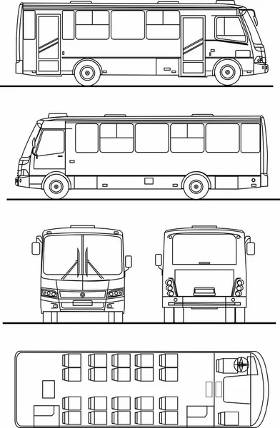 Paz Schema Transport Kleiner Bus — Stockvektor