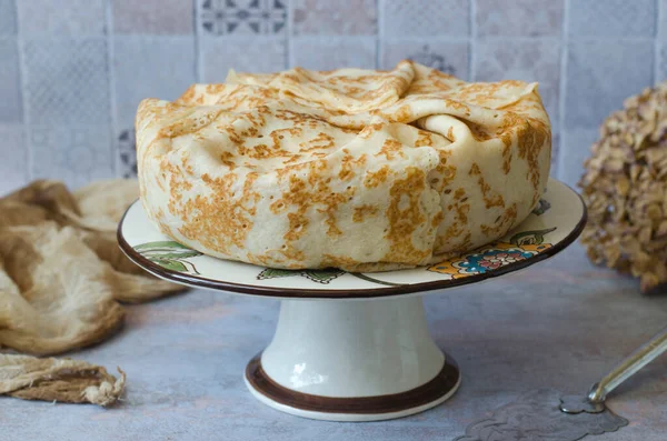 Pastel Tortitas Con Queso Crema Fresas —  Fotos de Stock