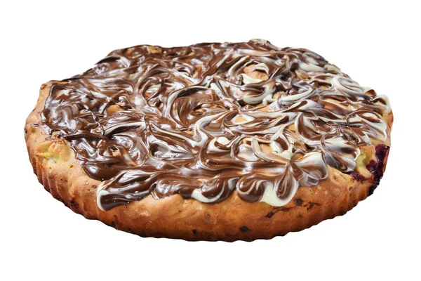 Вкусный Шоколадный Пирог Белом Фоне — стоковое фото