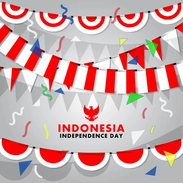 Fondo Vectorial Bandera Decorativa Indonesia — Archivo Imágenes Vectoriales