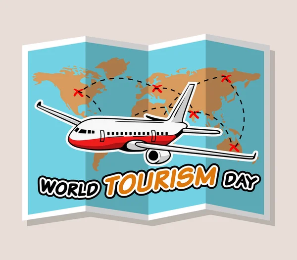 World Tourism Day Greeting Vector Illustration Design — Stock Vector