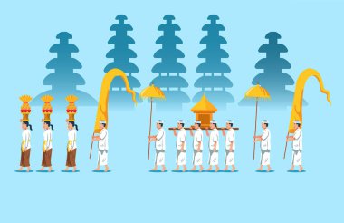 Hindu Dini ayin geçit Bali, Endonezya.