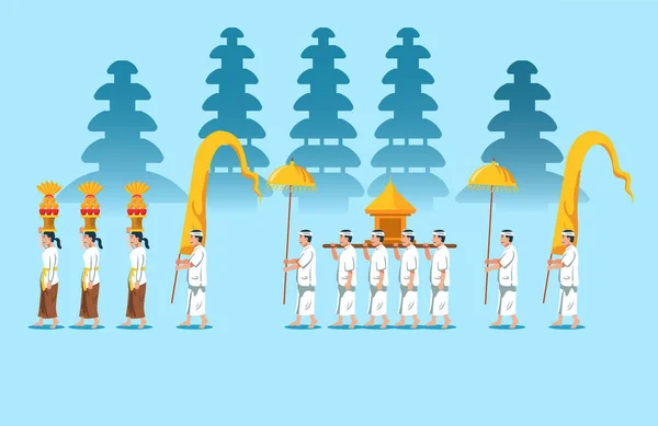 Hindu Dini ayin geçit Bali, Endonezya.