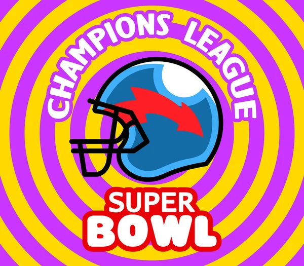 Pop Art Ilustrace Pro Super Bowl Americká Fotbalová Soutěž — Stockový vektor