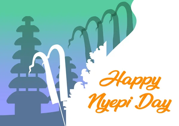 Nyepi Ist Ein Balinesischer Tag Der Stille Der Jedes Jahr — Stockvektor
