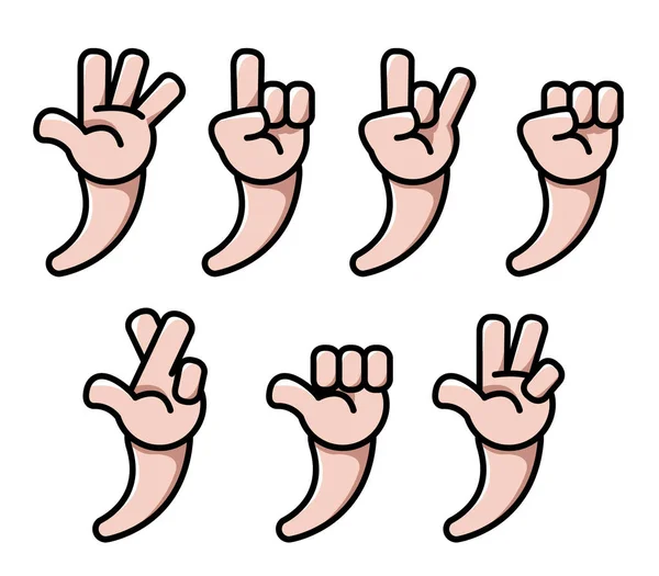 Fyra Finger tecknad Hand — Stock vektor