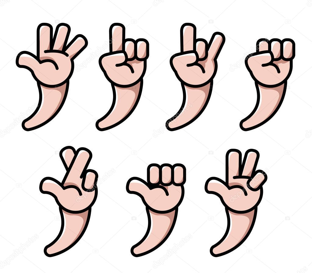 Four Finger Cartoon Hand