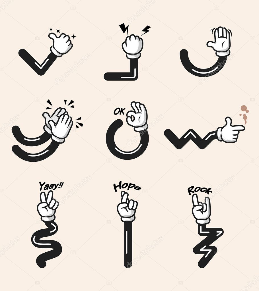 White Glove Comic Cartoon Hand Gesture