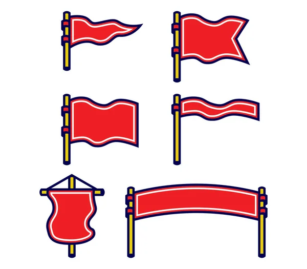 Ανάμεικτο σύνολο περιγραμμάτων κενής σημαίας — Διανυσματικό Αρχείο