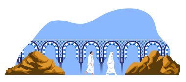 Safa ile Marwa Dağı arasındaki Hac ziyaretinde.