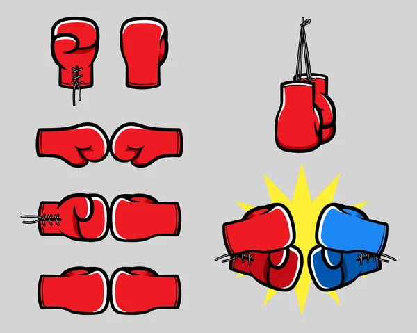 Boxhandschuh Cartoon Handkollektion — Stockvektor