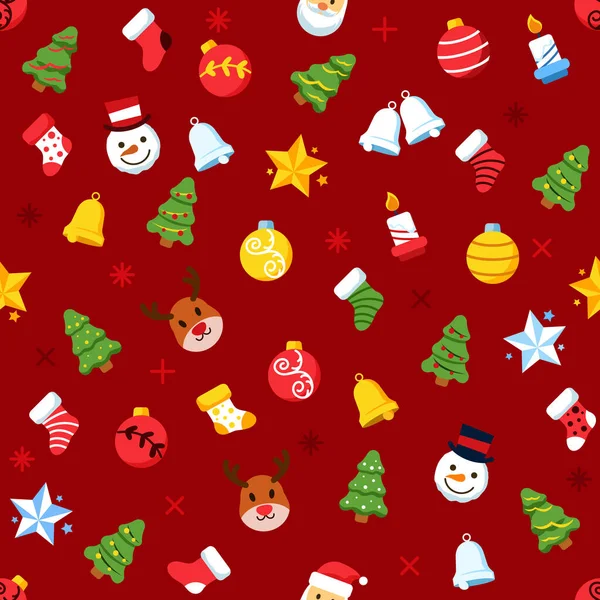 Noel süslemesi temalı vektör çizimi pürüzsüz desen.