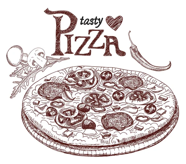 Menu pour pizzeria . — Image vectorielle