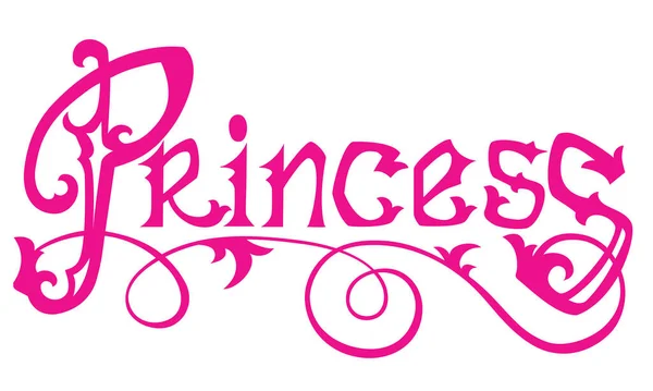 Princesse Titre Rose Élément Conception Pour Les Filles — Image vectorielle