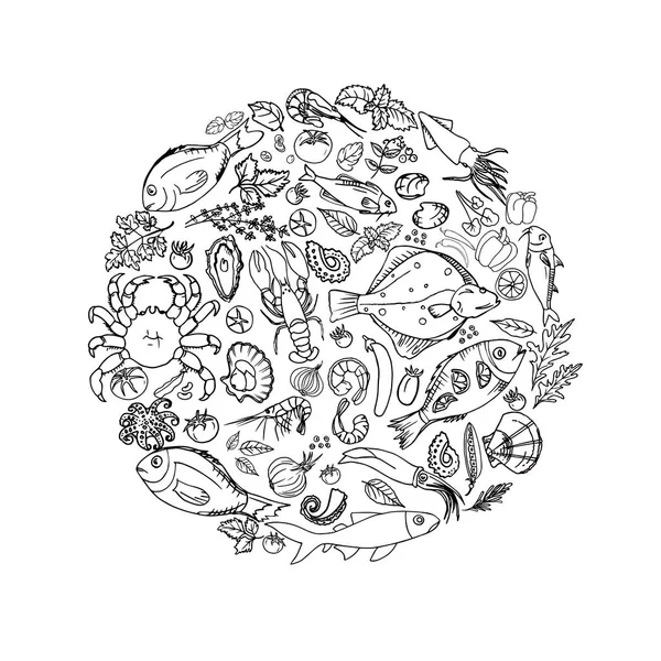 Balık ve deniz ürünleri daire. 