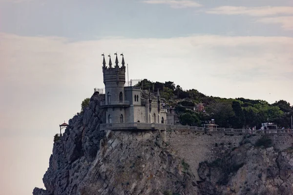 Crimea Yalta View Castle Swallow Nest Tourism Crimea Rock Which — Stock Photo, Image