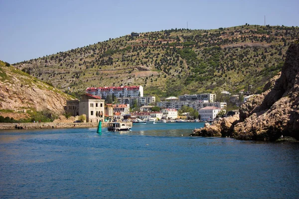 Crimea Sebastopoli Baia Balaclava Montagne Mare — Foto Stock