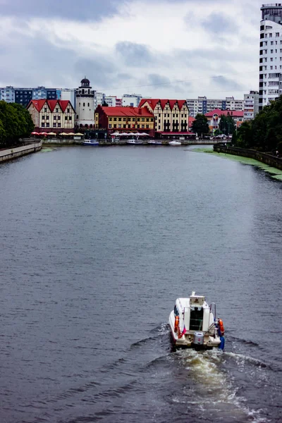 Rosja Obwód Kaliningradzki Kaliningrad 2020 Wioska Rybna Historyczny Etnograficzny Handlowo — Zdjęcie stockowe