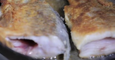 Kızarmış balık sıcak tava, özgün ses dahildir